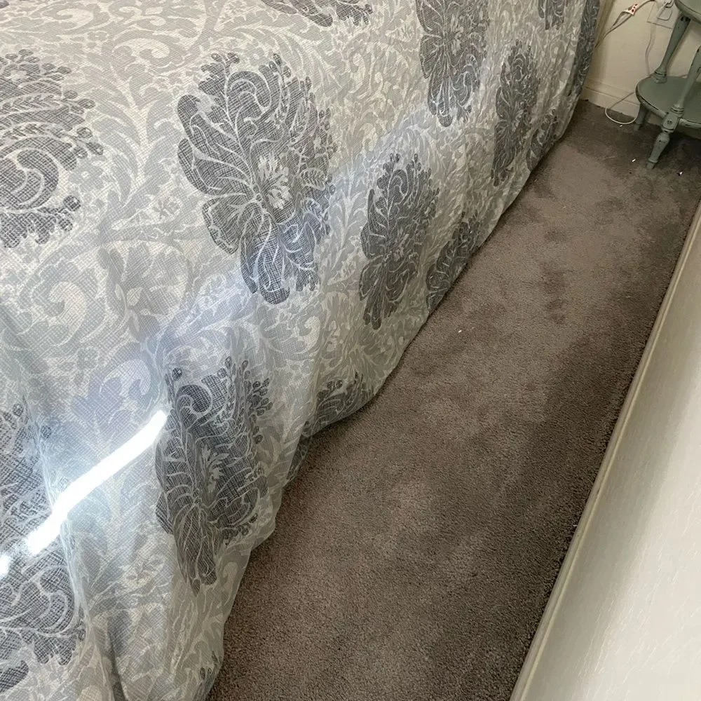 Tahari Gray and White Duvet Cover King